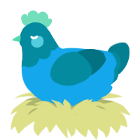 A sky and sea chicken with a head pattern