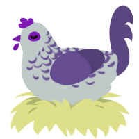 Loigi, a silver and overcast chicken with a half-lace pattern