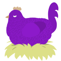 Tapinophobia, a violet chicken with a double-lace pattern