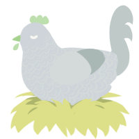 A mist and silver chicken with a double-lace pattern
