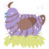 没有希望, a blurple and russet chicken with a bar pattern