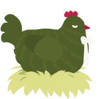 A olive chicken with a bar pattern