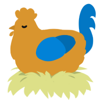 A orange and sapphire chicken