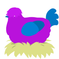Tynder, a amethyst and sapphire chicken