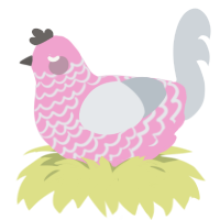 (unnamed), a pink and mist chicken with a lace pattern