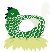(unnamed), a leaf and white chicken with a lace pattern