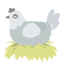 Ghost of Chicago, a silver and mist chicken with a head pattern