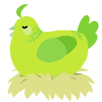 A lime and grass chicken with a neck-band pattern