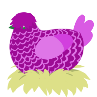 (unnamed), a plum and orchid chicken with a lace pattern