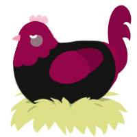 (unnamed), a black and maroon chicken with a head pattern