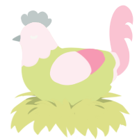 A lemon and rose chicken with a head pattern