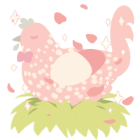 A rose chicken with a speckle pattern
