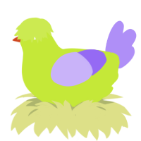 Chernobyl, a lime and lilac chicken