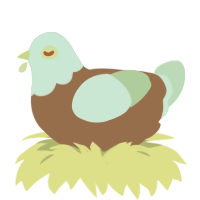 A brown and gluppy chicken with a head pattern