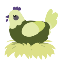 A olive and lemon chicken with a head pattern