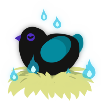 Nevermore, a black and sea chicken