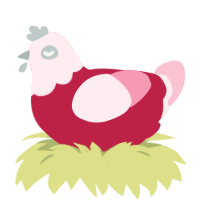 A crimson and rose chicken with a head pattern