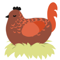 Pumpkin Spice, a russet and vermilion chicken with a half-lace pattern