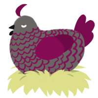 A grey and wine chicken with a lace pattern