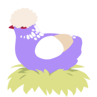 Jeeprehy, a lilac and cream chicken with a neck-speckle pattern