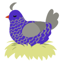 Faded Peacock, a indigo and ash chicken with a lace pattern