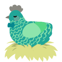 boardwalk, a turquoise and spring chicken with a lace pattern