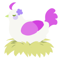 A white and orchid chicken