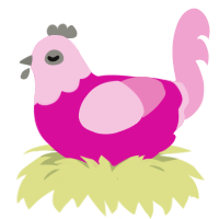 (unnamed), a fuchsia and pink chicken with a head pattern
