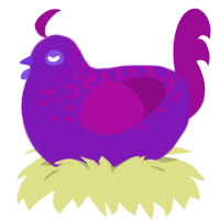 Uva, a violet and plum chicken with a half-lace pattern
