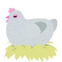 A mist and silver chicken with a lace pattern