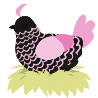 (unnamed), a sable and pink chicken with a lace pattern