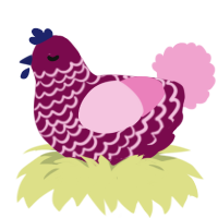 A wine and pink chicken with a lace pattern