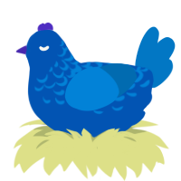 A ultramarine and sapphire chicken with a half-lace pattern
