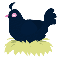 A tumblr chicken with a lace pattern