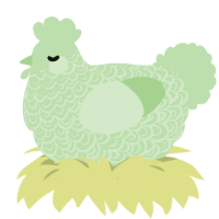 A gluppy chicken with a double-lace pattern