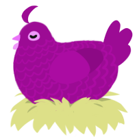 A plum chicken with a lace pattern