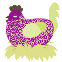 A plum and lemon chicken with a double-lace pattern