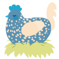 seashell, a brown and tumblr chicken with a speckle pattern
