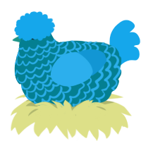g, a sea and sky chicken with a lace pattern