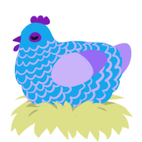 (unnamed), a sky and lilac chicken with a lace pattern