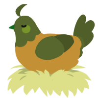 A gold and olive chicken with a head pattern