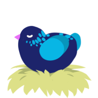 Blueberry Speckle, a navy and cerulean chicken with a neck-speckle pattern
