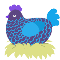 A overcast and sky chicken with a lace pattern