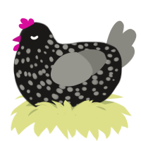 (unnamed), a sable and ash chicken with a speckle pattern