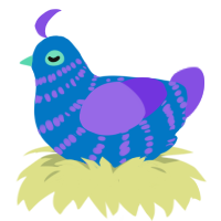 (unnamed), a sapphire and blurple chicken with a bar pattern