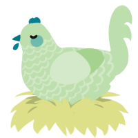 A gluppy chicken with a lace pattern