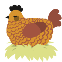 (unnamed), a orange and russet chicken with a lace pattern