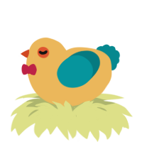 A honey and teal chicken