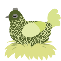 A olive and lemon chicken with a double-lace pattern