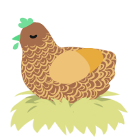 A brown and honey chicken with a double-lace pattern